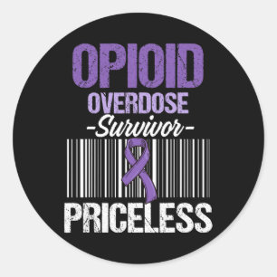 Opioid Overdose Awareness Warrior Survivor 44 Classic Round Sticker