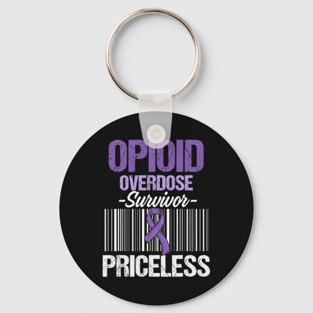 Opioid Overdose Awareness Warrior Survivor 44  Key Ring (Front)