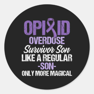 Opioid Overdose Awareness Warrior Survivor 45  Classic Round Sticker