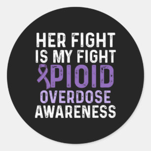 Opioid Overdose Awareness Warrior Survivor 52 Classic Round Sticker