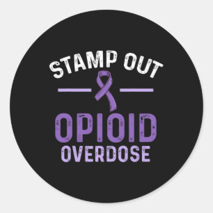 Opioid Overdose Awareness Warrior Survivor 55 Classic Round Sticker