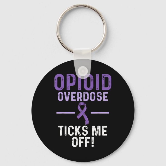 Opioid Overdose Awareness Warrior Survivor 62 Key Ring (Front)