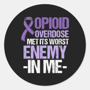 Opioid Overdose Awareness Warrior Survivor 72  Classic Round Sticker