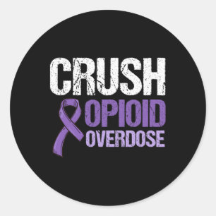 Opioid Overdose Awareness Warrior Survivor Classic Round Sticker