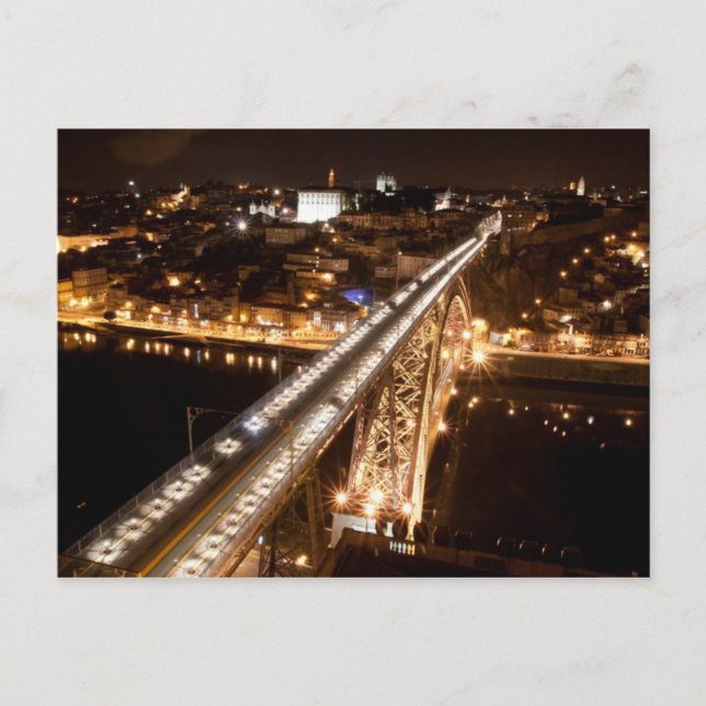 Oporto city by night Postcard (Front)