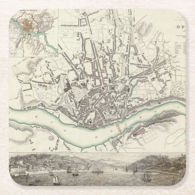 Oporto Porto Square Paper Coaster (Front)
