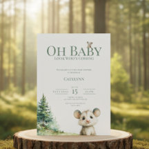 Opossum Baby Shower Invitation • Oh Baby Forest