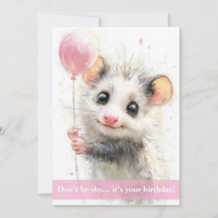 Opossum Birthday Card