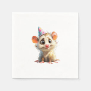 Opossum Birthday Napkin • Cute Woodland Party
