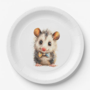 Opossum Birthday Plate • Cute Woodland Party Papie