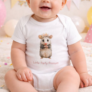 Opossum Birthday Romper • Woodland Animal Outfit Baby Bodysuit