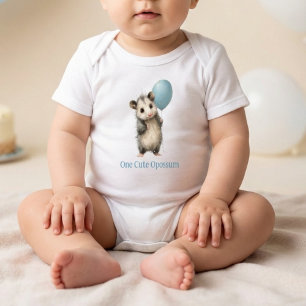 Opossum Birthday Romper • Woodland Animal Outfit Baby Bodysuit