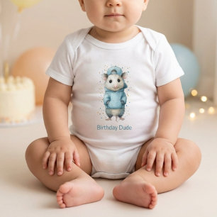 Opossum Birthday Romper • Woodland Animal Outfit Baby Bodysuit