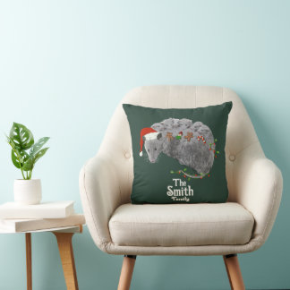 Opossum Christmas Baby Possums Wrapped in Lights Cushion