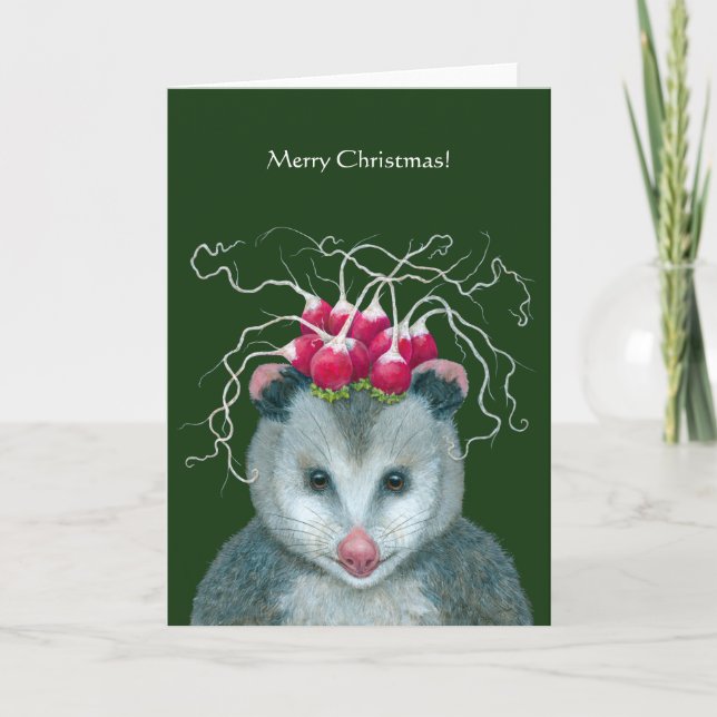 Opossum Christmas card (Front)