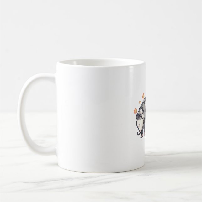 Opossum Delight � Cute Animal Art Coffee Mug (Left)
