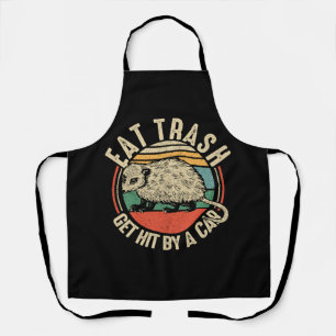 Opossum Eat Trash Get Hit By A Car Vintage Funny P Apron