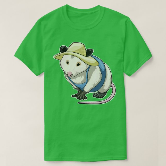 Opossum Farmer Hat T-Shirt (Design Front)