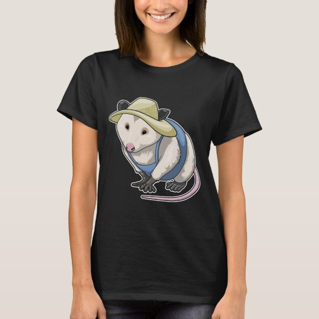 Opossum Farmer Hat T-Shirt (Front)