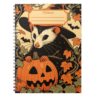Opossum Halloween Spiral Notebook