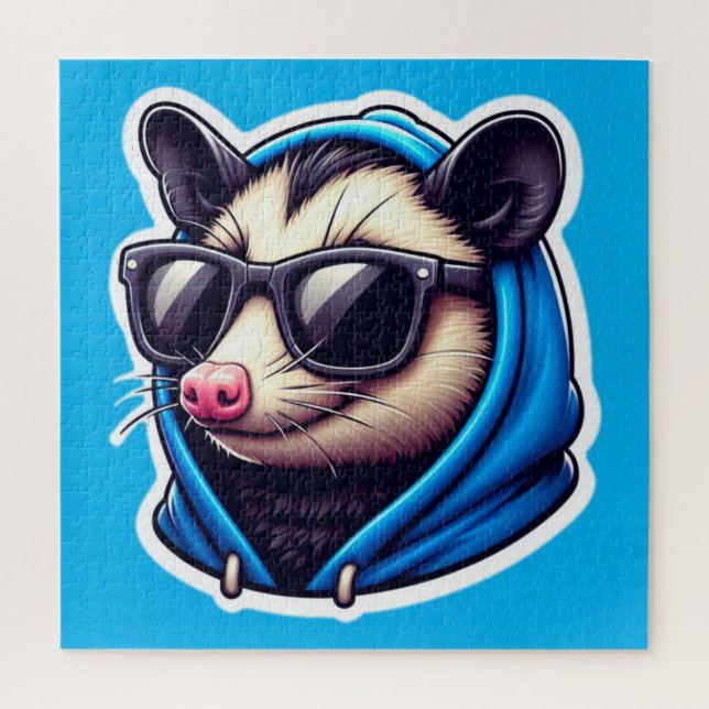 OPOSSUM IN BLUE HOODIE 2 JIGSAW PUZZLE (Vertical)