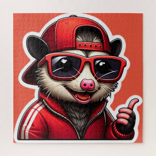 OPOSSUM IN RED TRACK SUIT JIGSAW PUZZLE (Vertical)