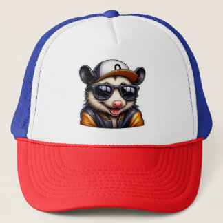 OPOSSUM IN VARSITY JACKET TRUCKER HAT