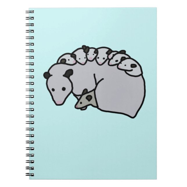 Opossum Mom with her Babies Notebook (Front)