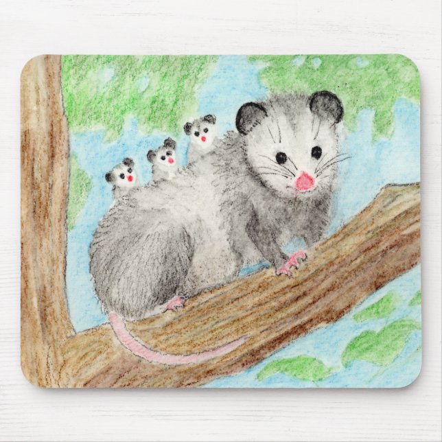 Opossum Mum Mouse Pad (Front)