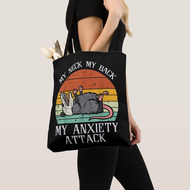 Opossum My Neck Back Anxiety Attack Possum Song Wo Tote Bag (Close Up)