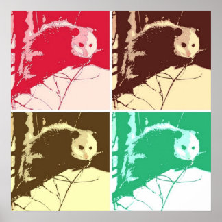 Opossum Pop Art Poster