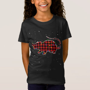 Opossum Possum Christmas Red Plaid Costume Merry X T-Shirt