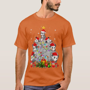 Opossum Possum Christmas Tree Lights Funny Ornamen T-Shirt