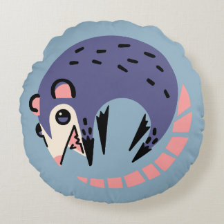 Opossum Round Pillow