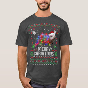 Opossum Santa Hat Animal Christmas Tree Lights Hol T-Shirt