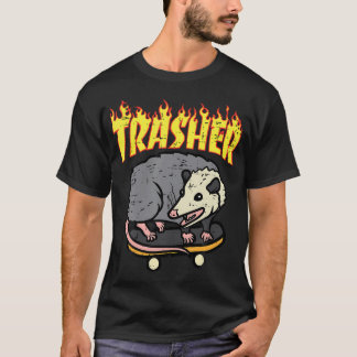 Opossum Skateboard Trasher Funny Possum Skater Men T-Shirt
