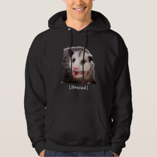 Opossum Stressed Funny Street Cat Meme Men Women Hoodie