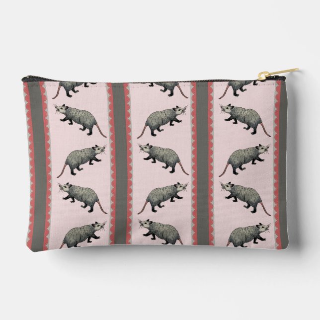 Opossum Stripe Zipper Pouch (Back)