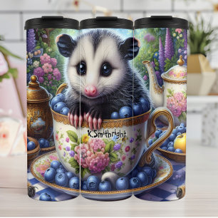 Opossum Tea Party Thermal Tumbler