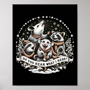 Opossum Xmas Christmas Poster