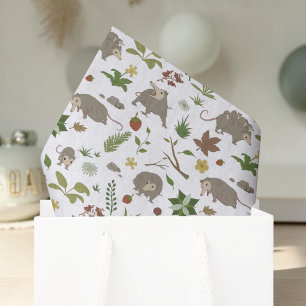 Opossums in a Berry Field in White Tissue Paper