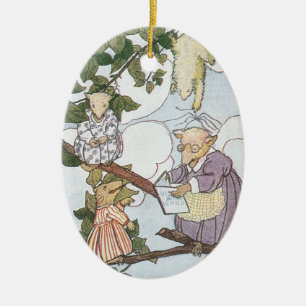 Opossums Make Reluctant Students Ceramic Tree Decoration