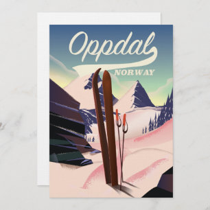 Oppdal norway ski poster. invitation