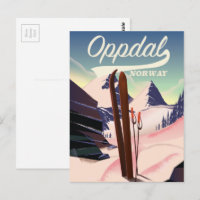 Oppdal norway ski poster.