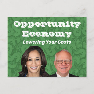 Opportunity Economy Harris Walz 2024 Postcard