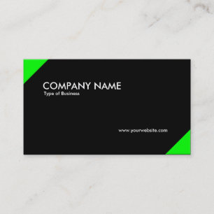 Opposing Corners - Bright Green and Black Business Card