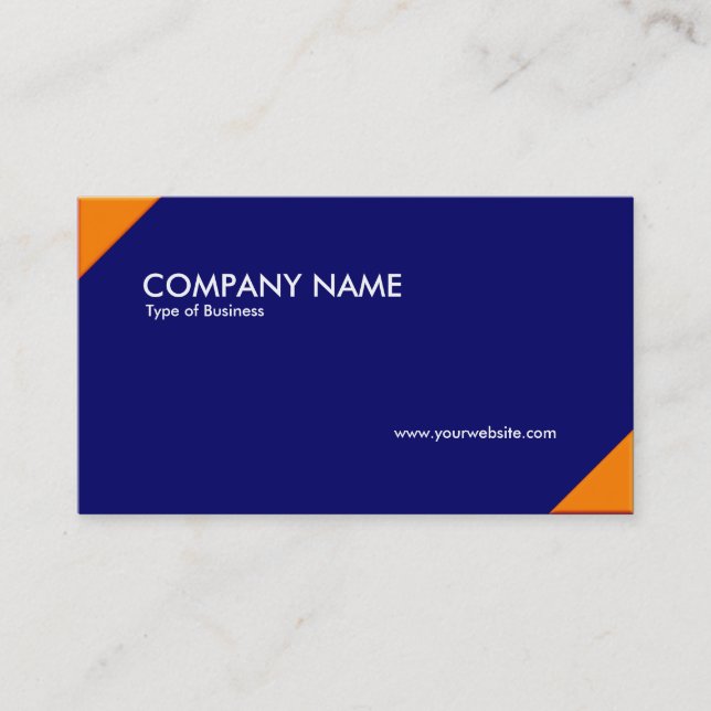 Opposing Corners - Orange and Deep Blue Business Card (Front)