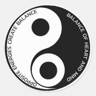 Opposite Energies, Create Balance Yin Yang Classic Round Sticker