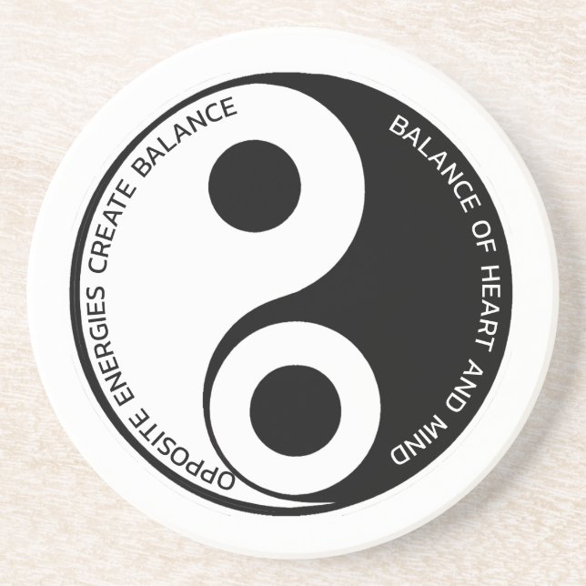Opposite Energies, Create Balance Yin Yang Coaster (Front)