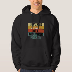 Opposite Of A Morning Person   Corgi Retro Hoodie